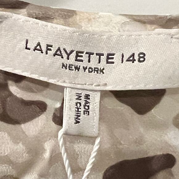 NWT $998 Lafayette 148 New York M  Lupe Leopard Print Silk Midi Dress - Picture 6 of 8